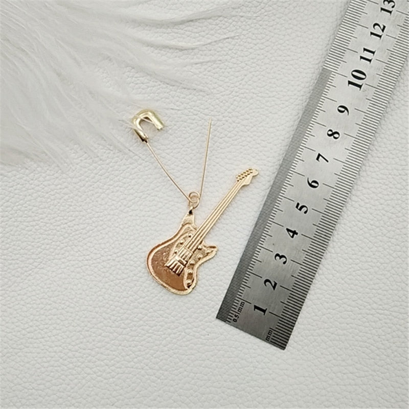 Pin Guitar Metal Dangle Earrings