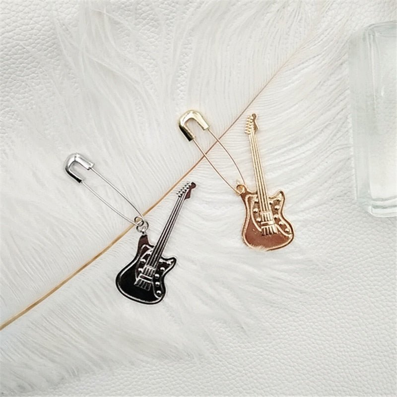 Pin Guitar Metal Dangle Earrings