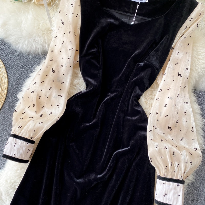 Music Notes Midi Dress