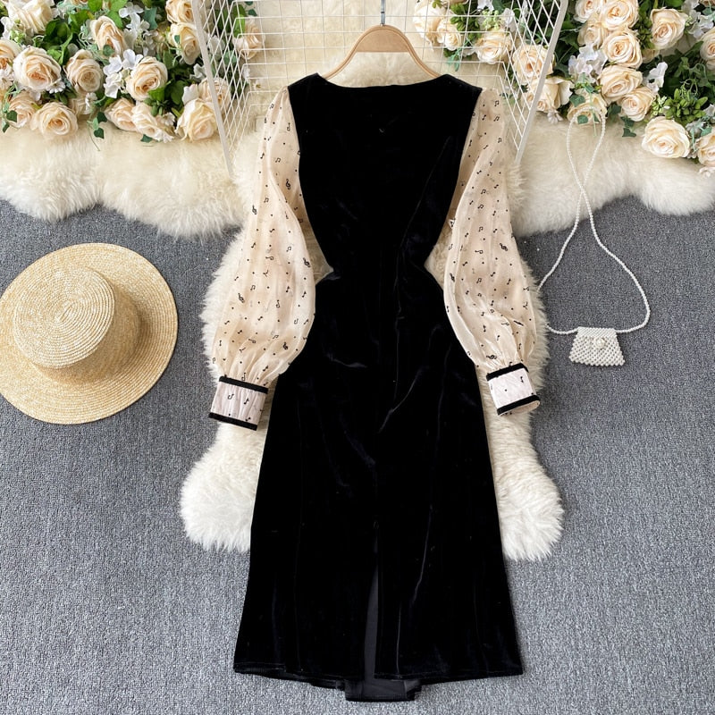 Music Notes Midi Dress