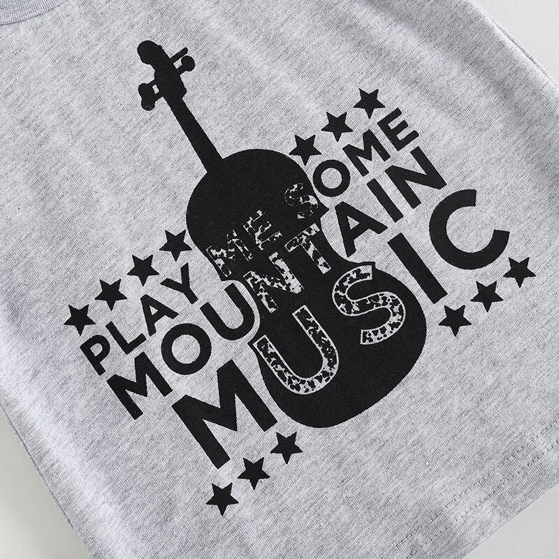 Guitar Print Toddler Baby T-shirt & Shorts