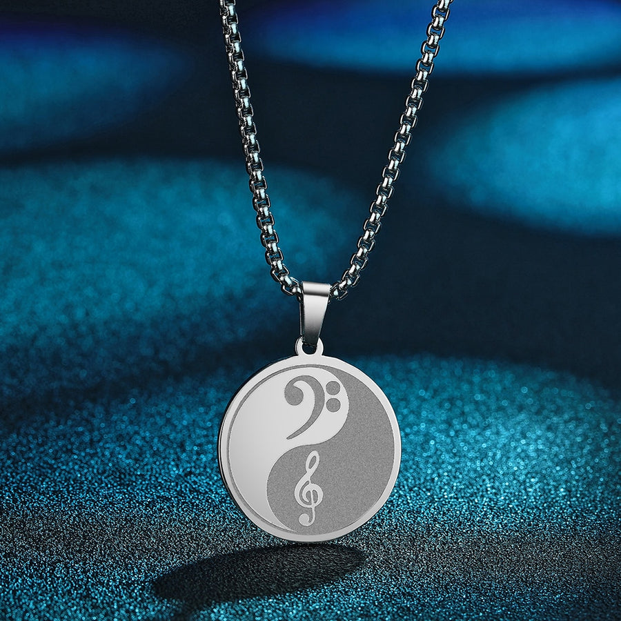 Yin Yang Music Clef Necklace