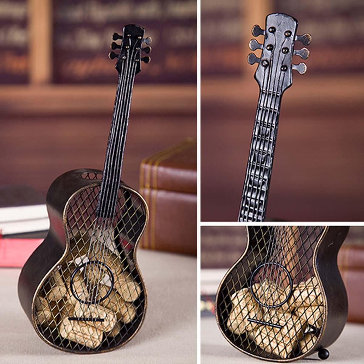 Handcrafts Metal Guitar Wine Cork Container