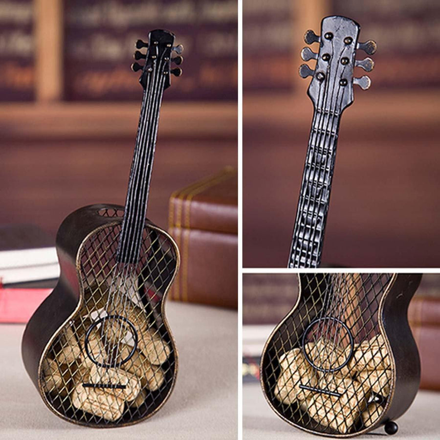 Handcrafts Metal Guitar Wine Cork Container