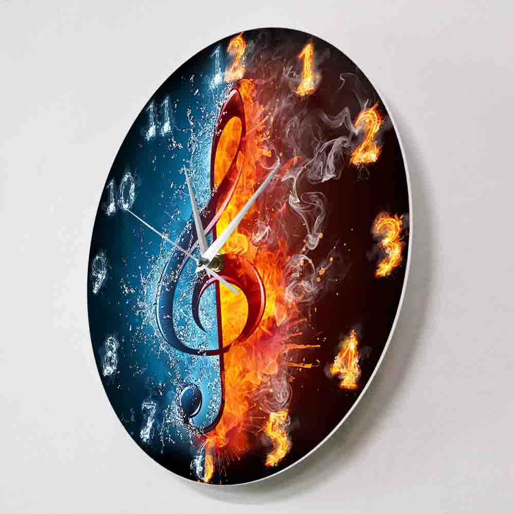 Water/Fire Treble Clef Wall Clock - { shop_name }} - Review