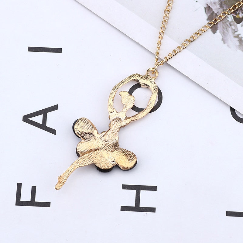 Crystal Ballet Dancer Necklace