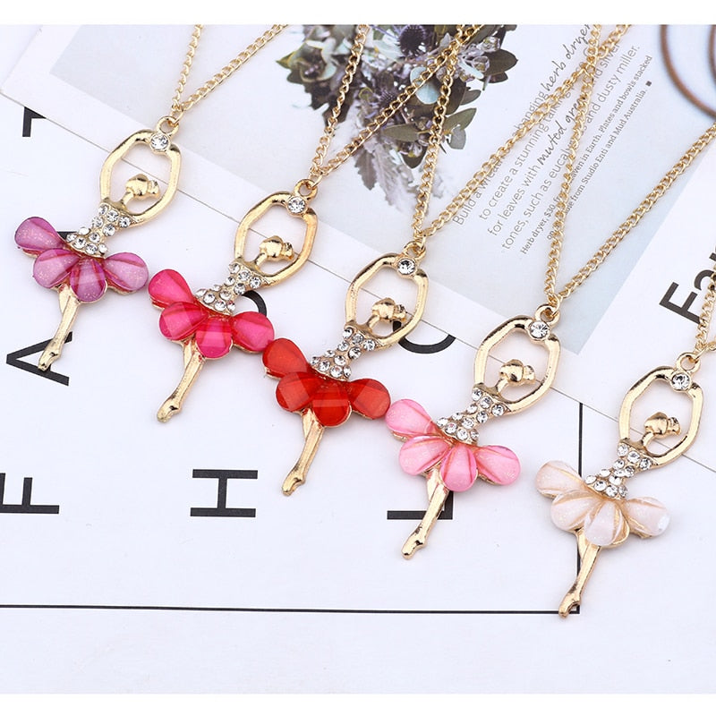Crystal Ballet Dancer Necklace