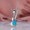 Guitar Blue Opal Pendant Necklace