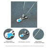 Guitar Blue Opal Pendant Necklace