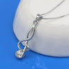 Silver Zircon Music Necklace