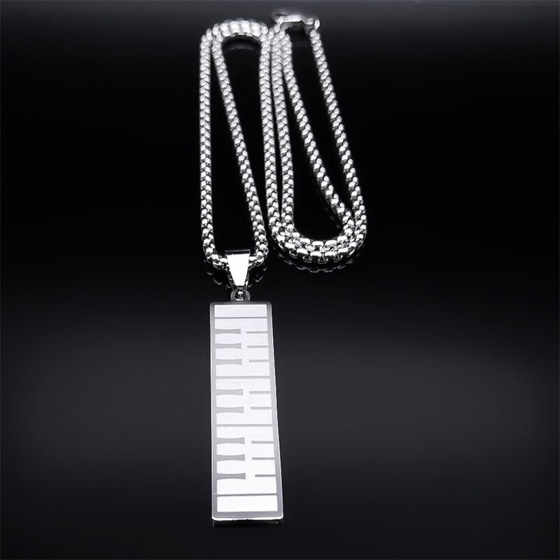 Piano Keyboard Pendant Necklace