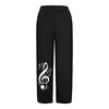 Music Note Elastic Harem Pants