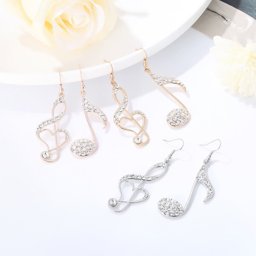 Free - Heart Music Notes Drop Earrings