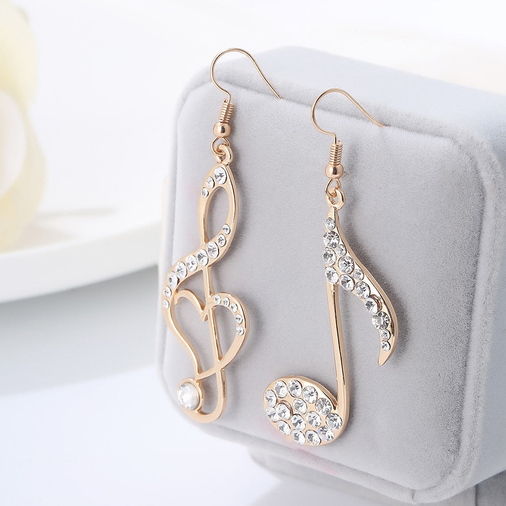 Free - Heart Music Notes Drop Earrings
