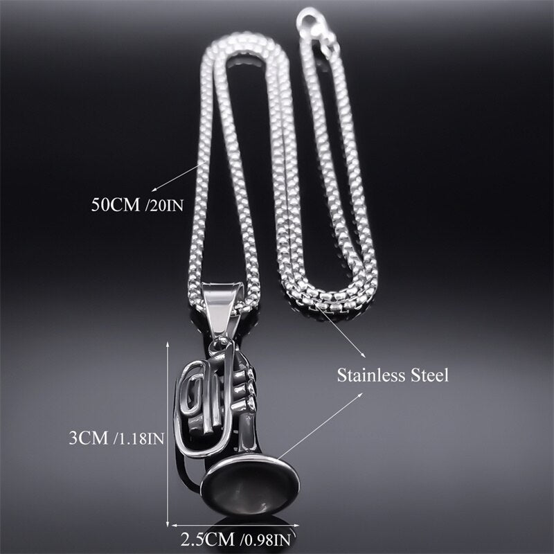 Trumpet Musical Instrument Necklace