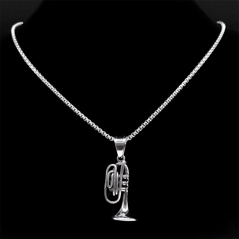 Trumpet Musical Instrument Necklace