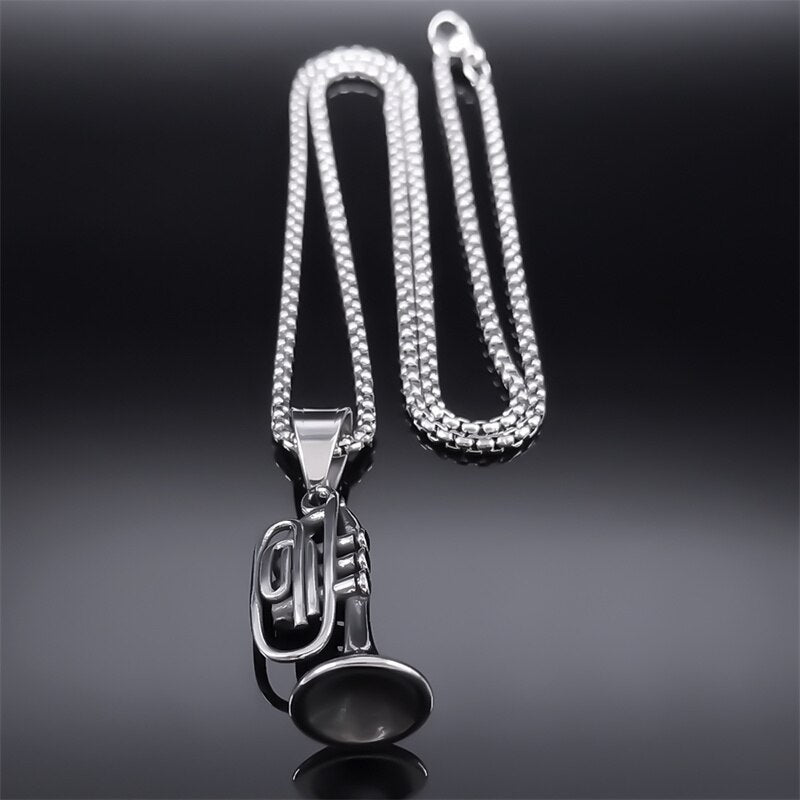 Trumpet Musical Instrument Necklace