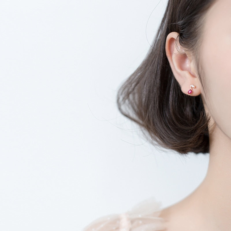 Crystal Music Note Stud Earrings