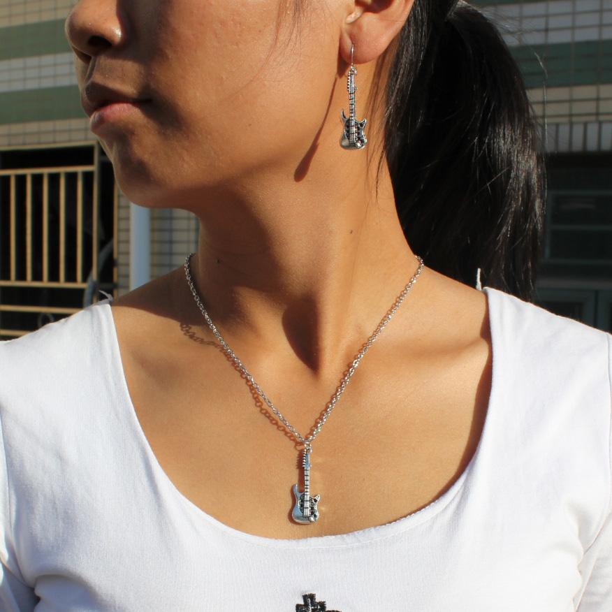 Guitar Earrings & Necklace