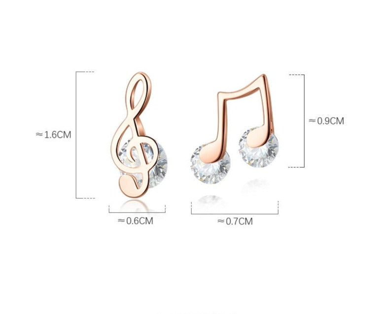 Asymmetric Music Crystal Earrings