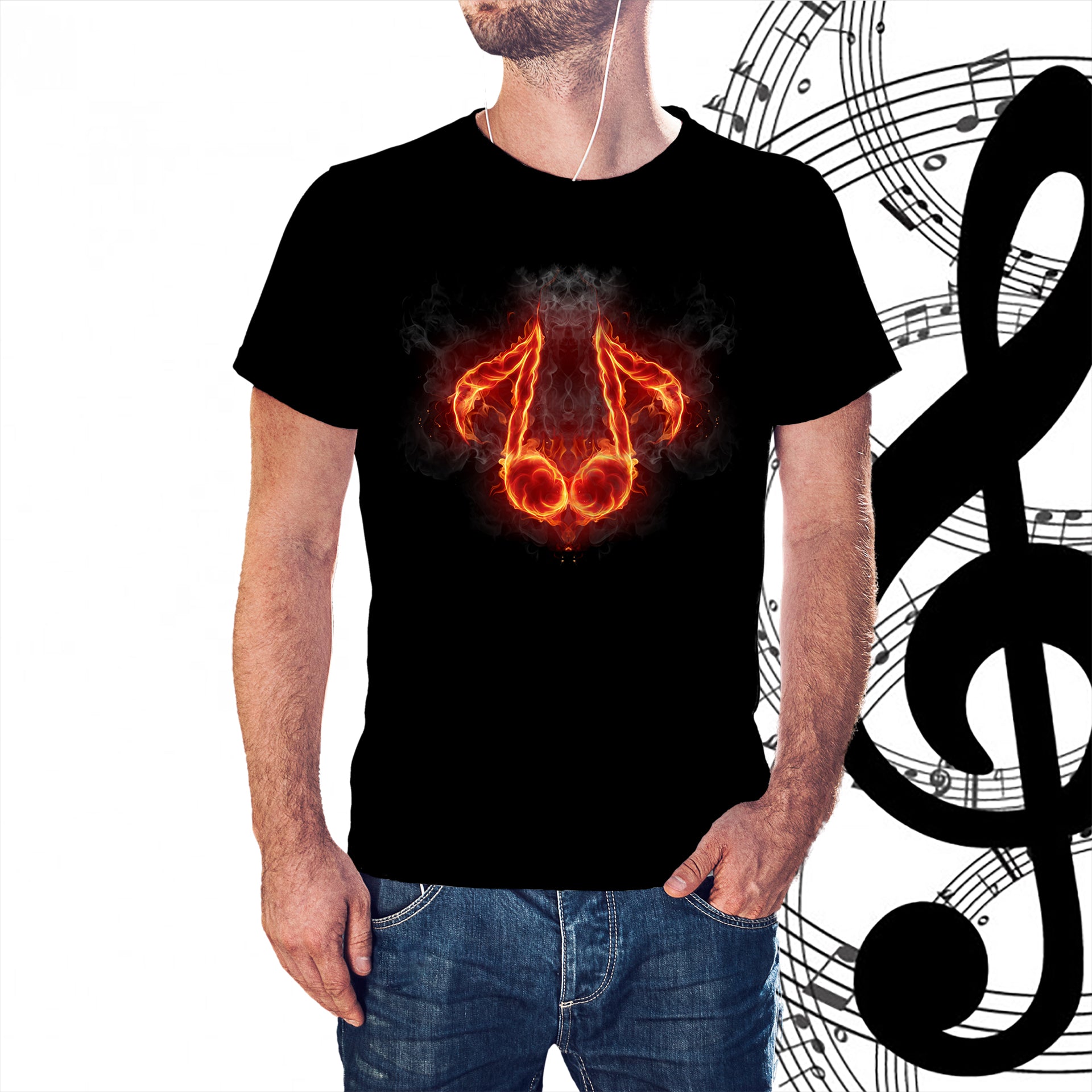 Music Burning Flame T-shirt