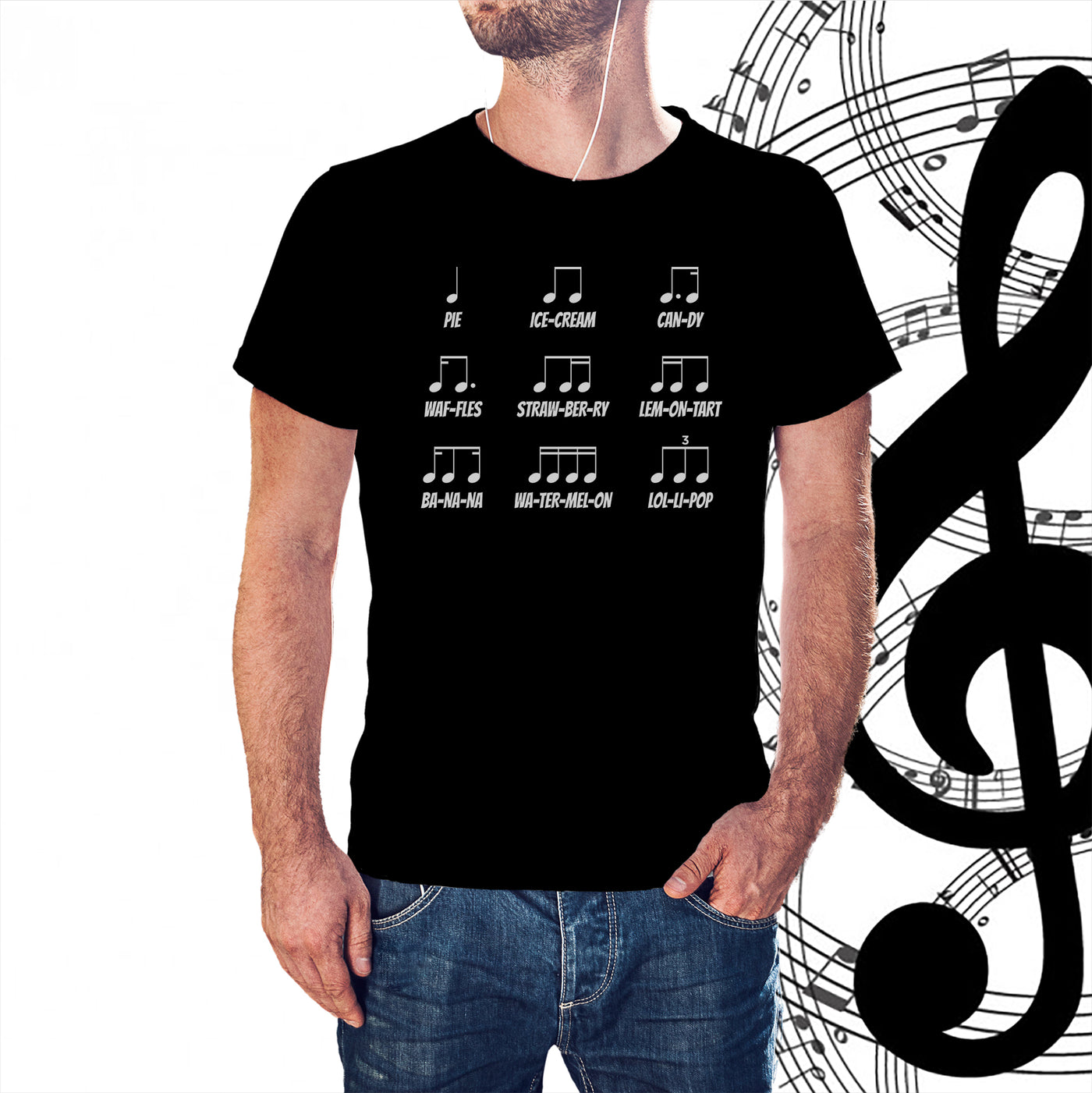 Musical Notes Food Code T-shirt