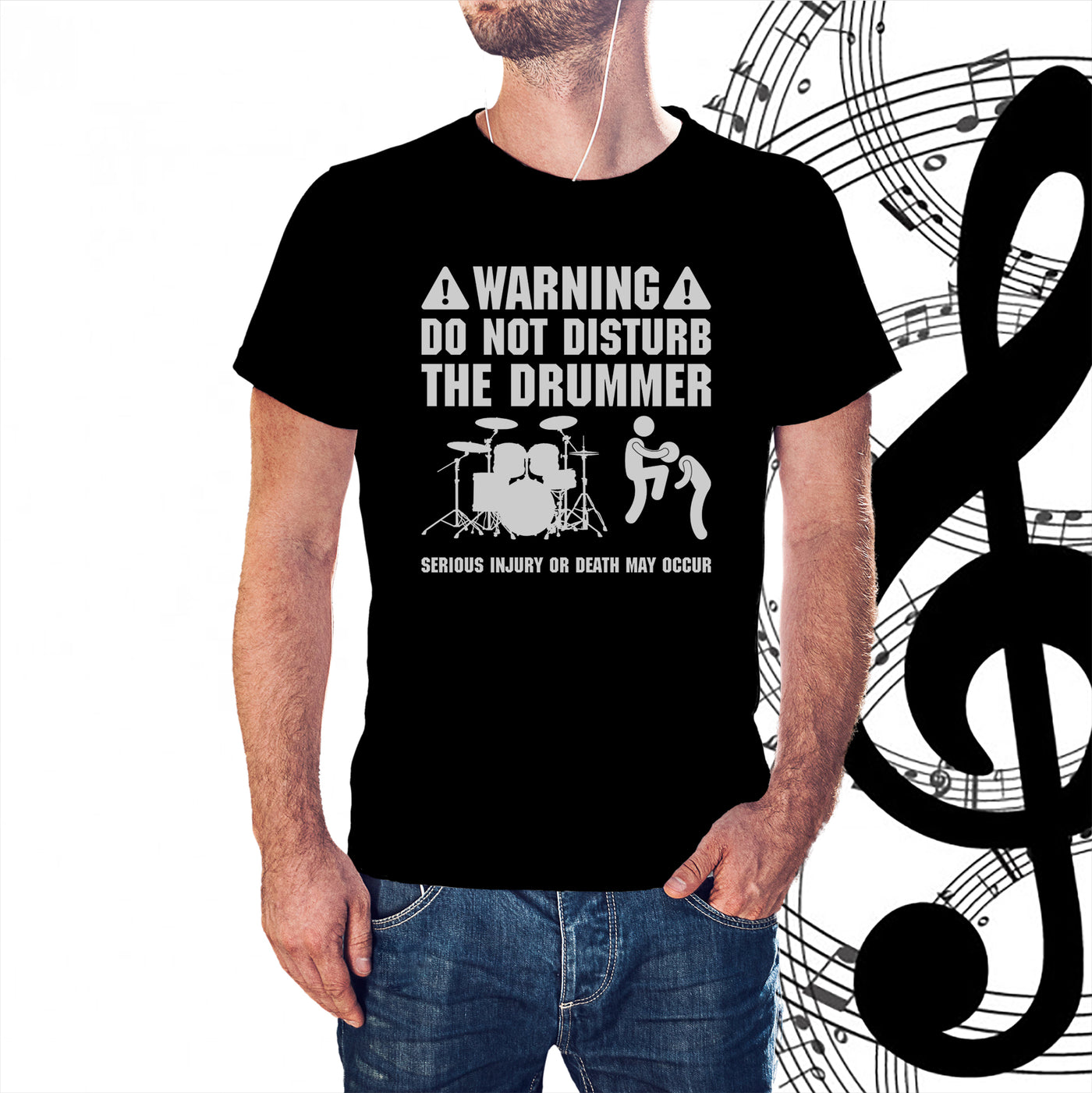 Warning Do Not Disturb The Drummer T-shirt