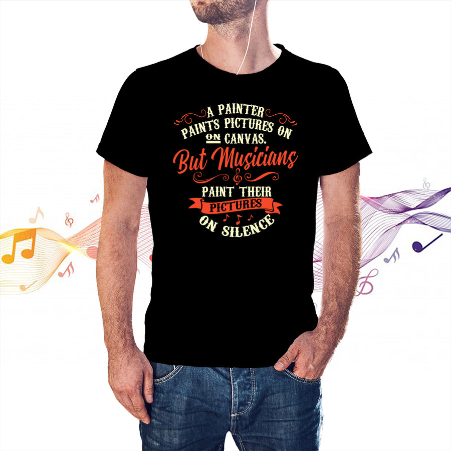 Musicians Paint Their Pictures On Silence T-shirt