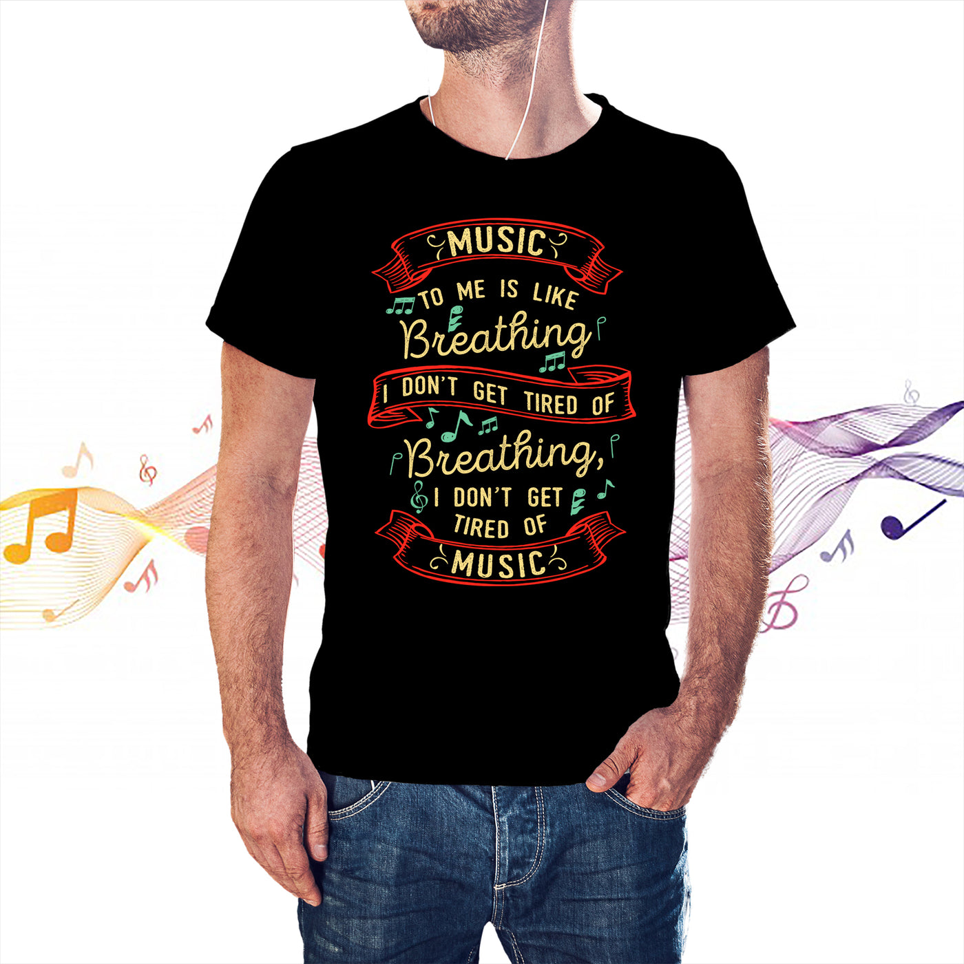 Music Is Like Breathing T-shirt