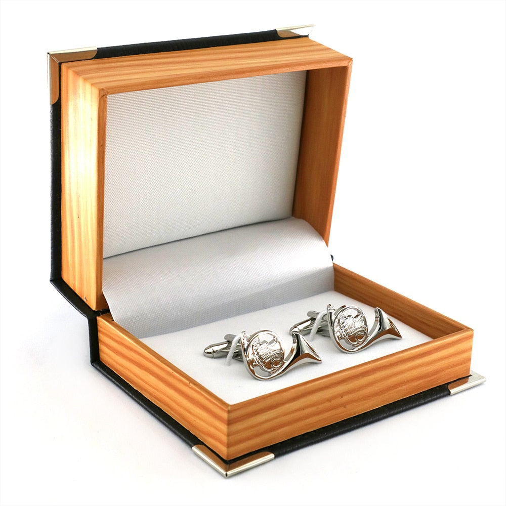 Silver Tuba Cuff Links
