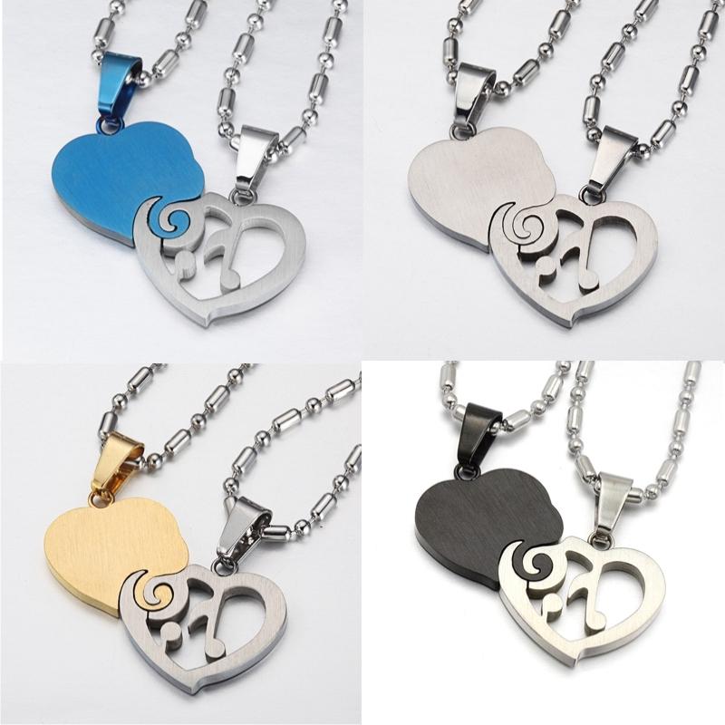 Couples Heart Musical Note Necklace Set - Artistic Pod Review