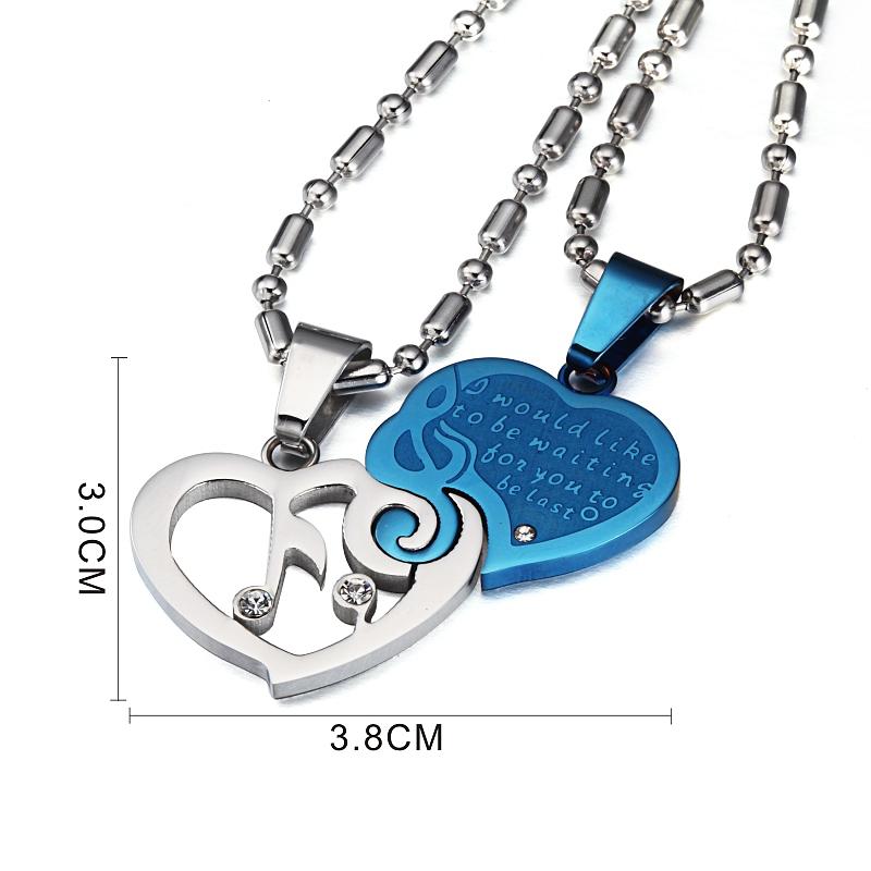 Couples Heart Musical Note Necklace Set - Artistic Pod Review