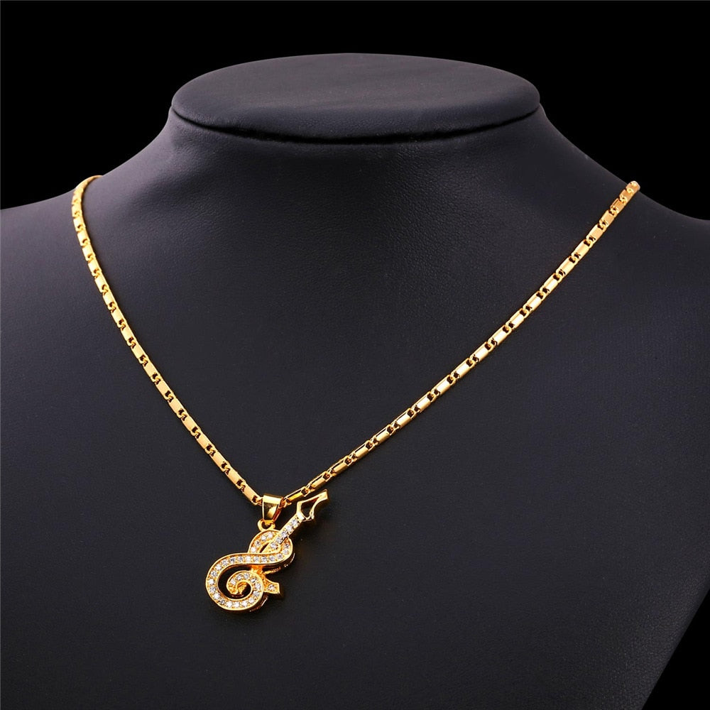 Guitar Zirconia Pendant Necklace