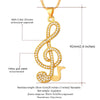 Music Note Zirconia  Pendant Necklace - Artistic Pod