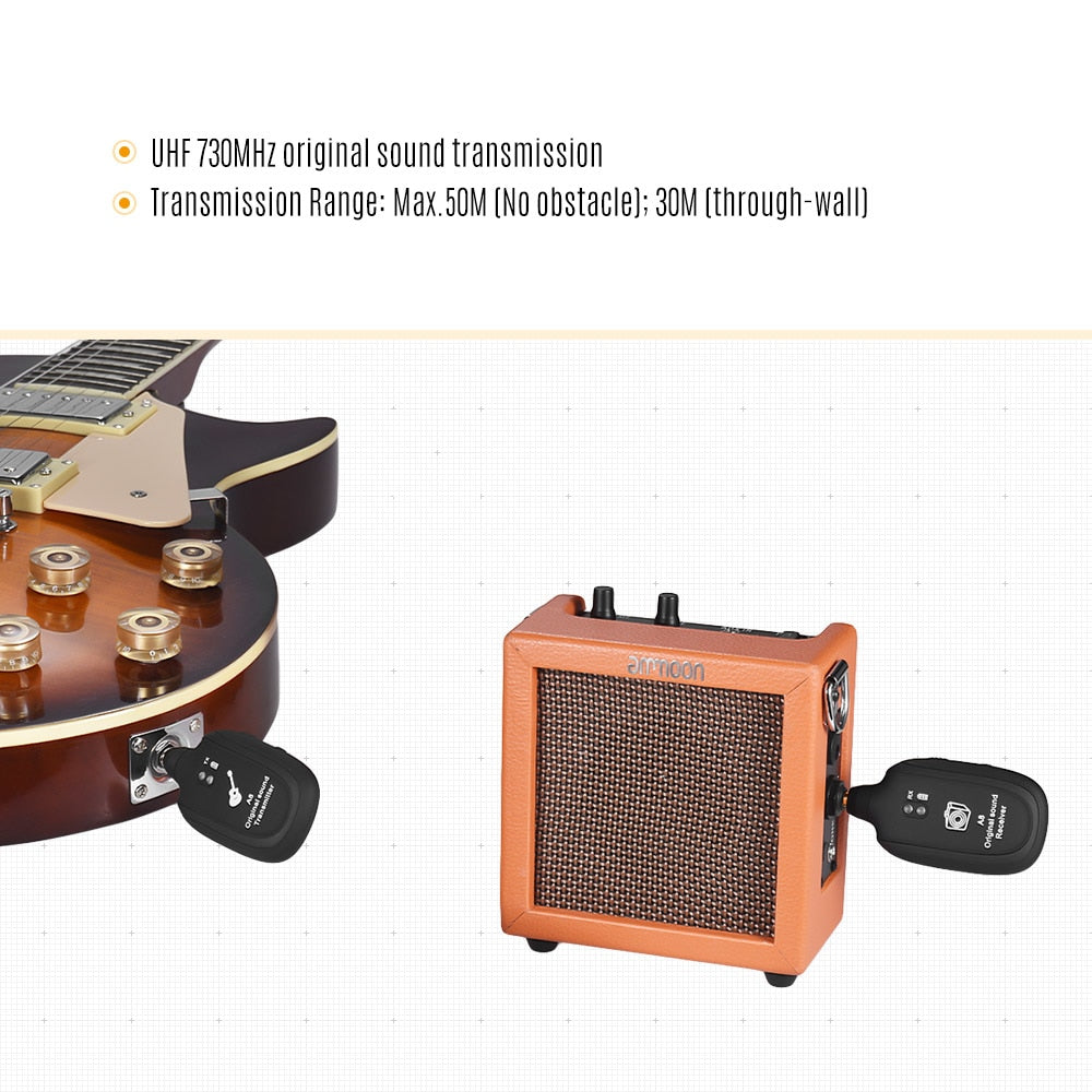 Wireless Guitar Transmitter Receiver System