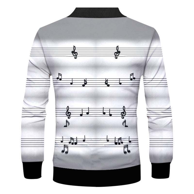 3D Music Notes Zipped Jacket - { shop_name }} - Review