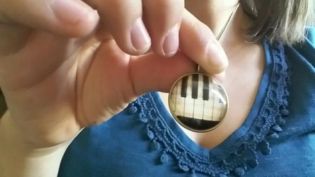 Piano Keyboard Pendant Necklace Vintage