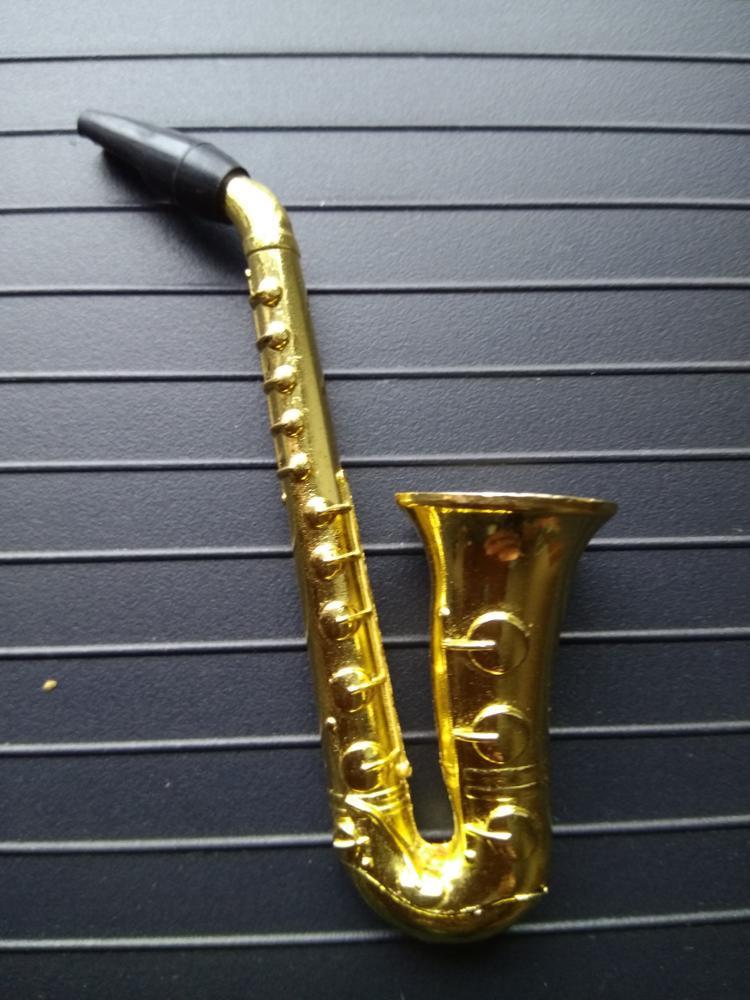 Small Saxophone Portable Smoking Pipes Metal - Artistic Pod
