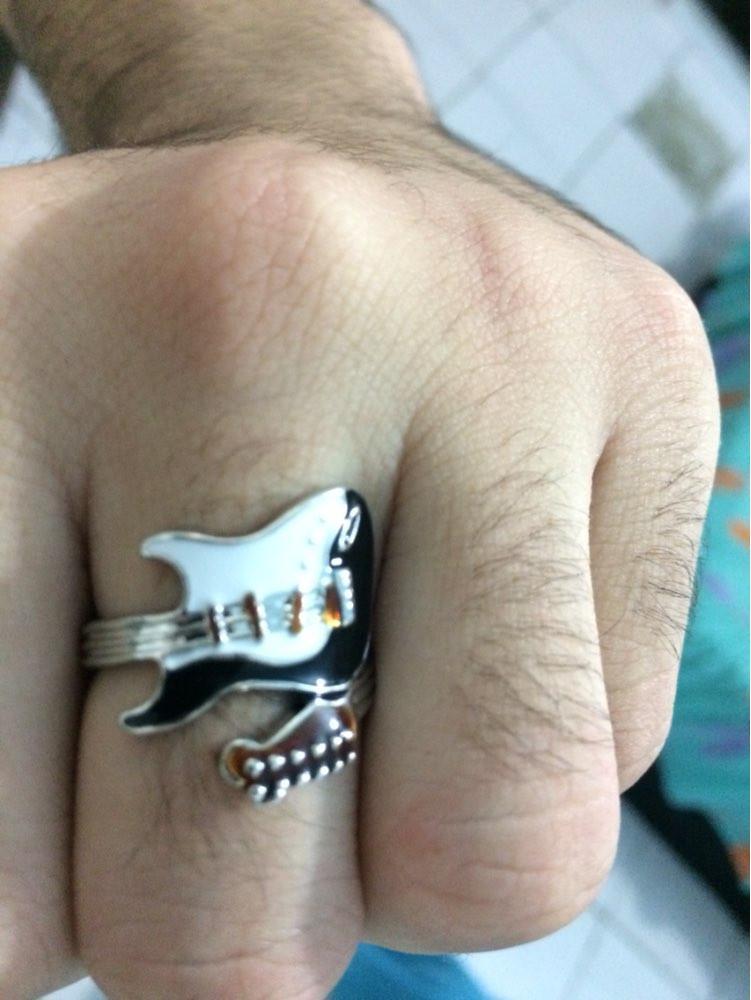 Style Punk Style Bright Colorful Glazed Guitar Ring