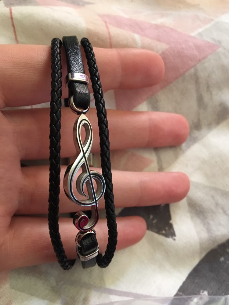 Treble Clef Leather Bracelet