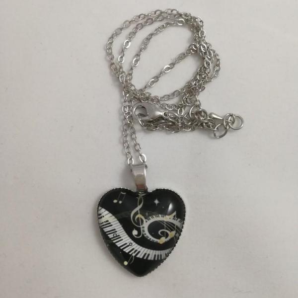 Piano Heart Necklace