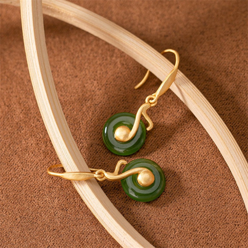 Music Notes Natural Jasper Earrings