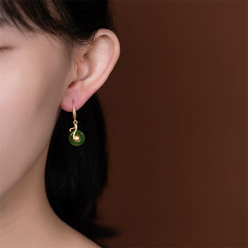 Music Notes Natural Jasper Earrings