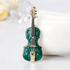 Green Violin Shape Brooch Pin