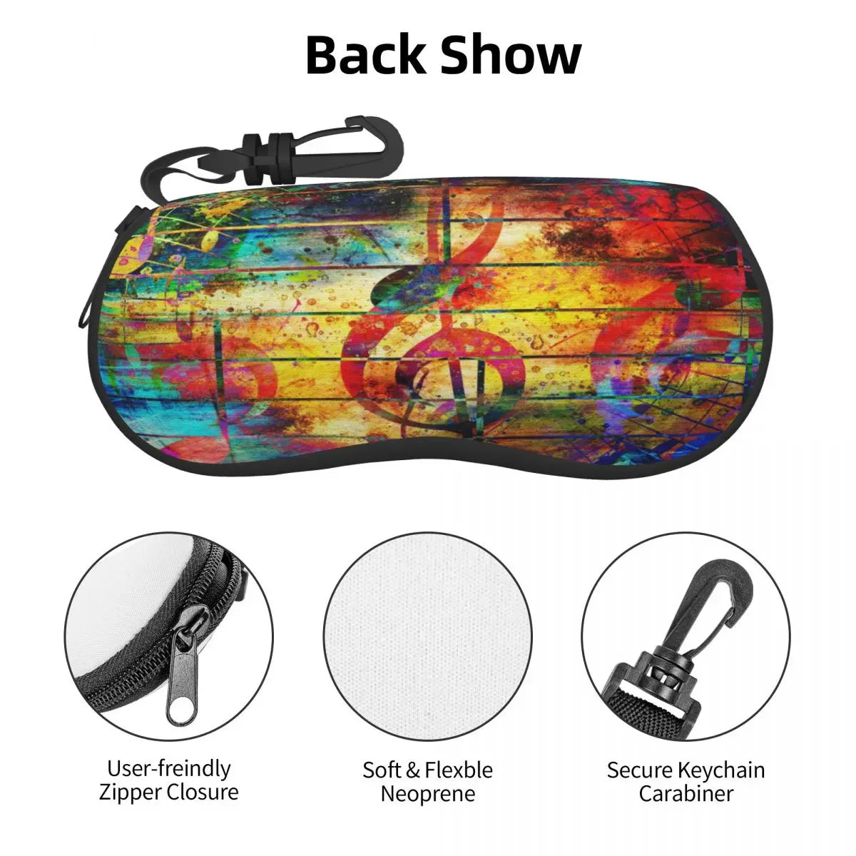 Music Note Portable Glasses Case
