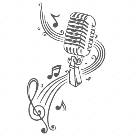 MICROPHONE Music Notes Hair bar Wall Stickers - Artistic Pod