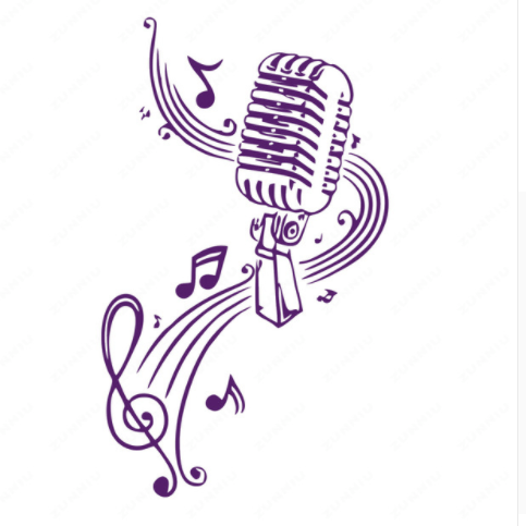 MICROPHONE Music Notes Hair bar Wall Stickers - Artistic Pod