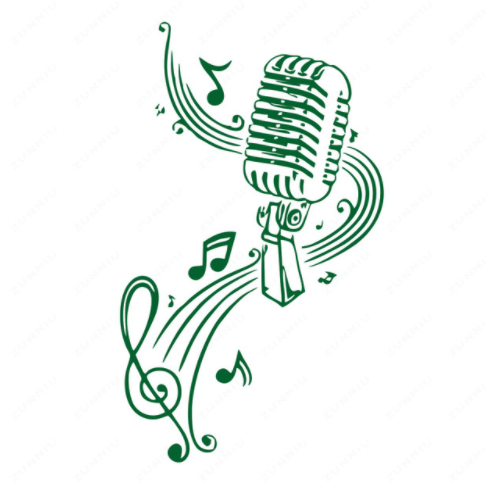 MICROPHONE Music Notes Hair bar Wall Stickers - Artistic Pod