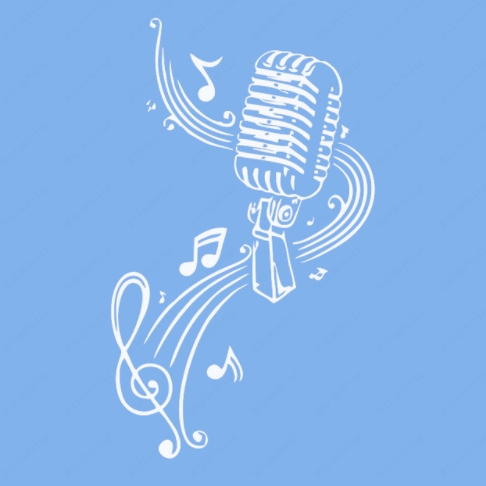 MICROPHONE Music Notes Hair bar Wall Stickers - Artistic Pod