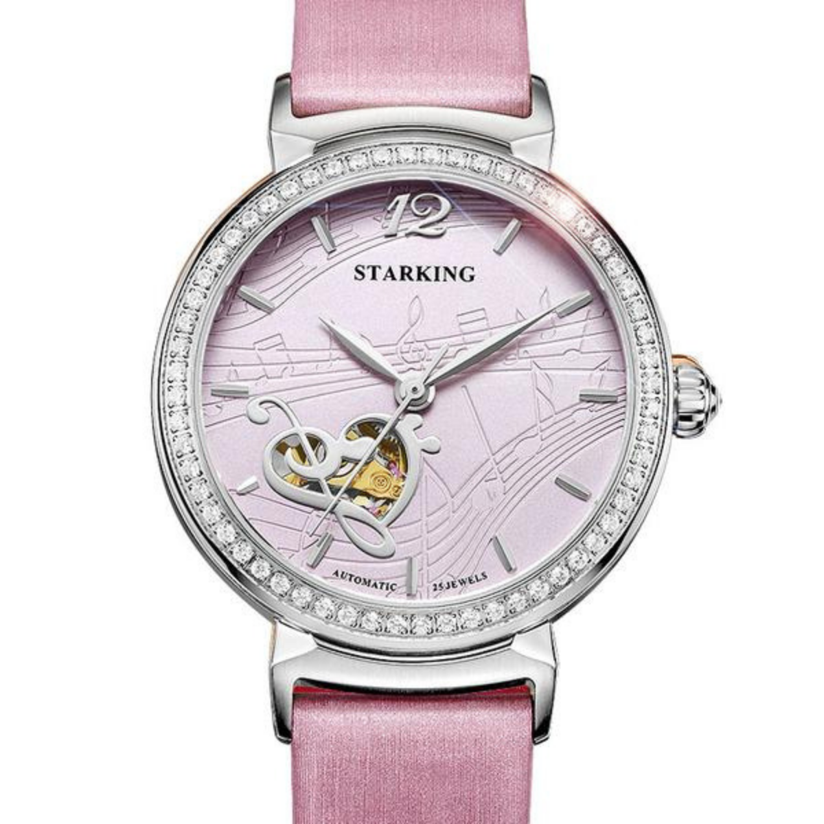 Music Note Heart Mechanical Wristwatch